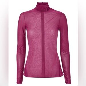 Victoria Beckham Semi-Sheer Turtleneck Top XS